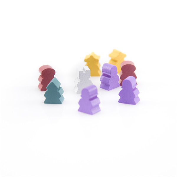 複数の形の木製Meeple